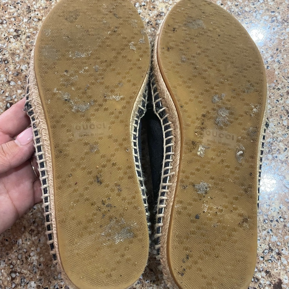 Authentic Gucci Canvas Espadrille Flats Size 35 - Picture 10 of 12